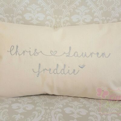 Personalised Fairtrade cotton canvas cushion cover with insert - Grey