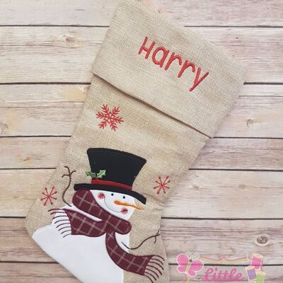 Personalised delux snowman stocking