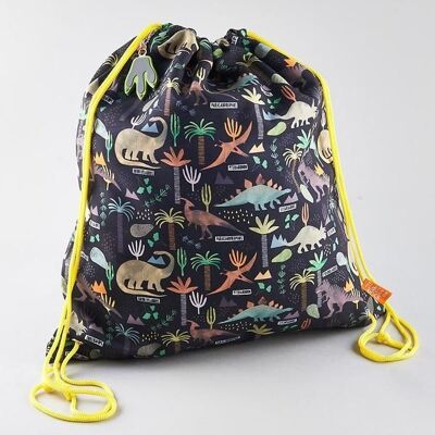 Personalised dinosaur drawstring bag