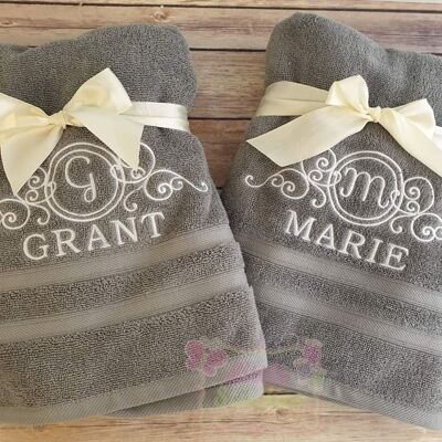 Personalised grey towel a