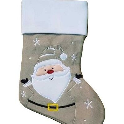 Personalised santa grey stocking