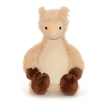 Personalised llama cubbie teddy