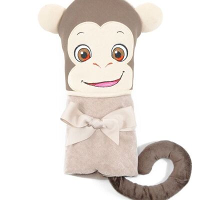 Personalised monkey hooded towel