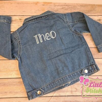 Personalised denim jacket with just name - 6-12 months