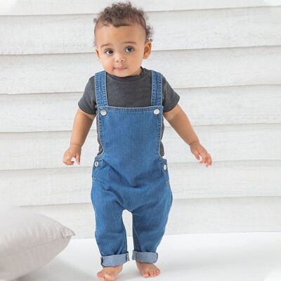 Personalised denim dungarees - 3-6 Months - Pink rainbow (+£2.00)