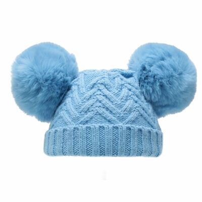 Personalised blue hat and scarf set - Newborn to 6 months