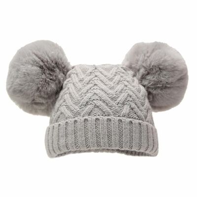 Personalised grey hat and scarf set - Newborn to 6 months