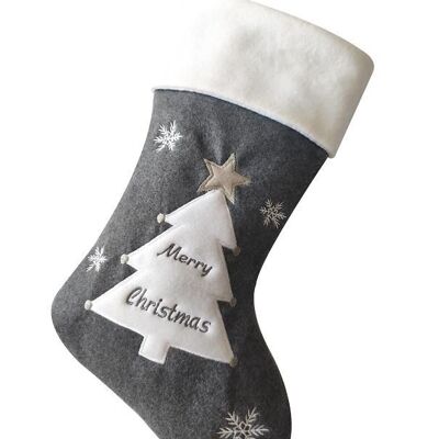 Personalised grey tree stocking