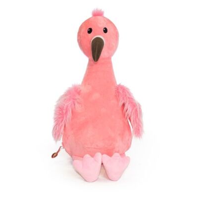 Personalised flamingo cubbie teddy