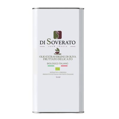 Olio extravergine d'oliva Bio FRUTTATO DELICATO in Latta - 5 L