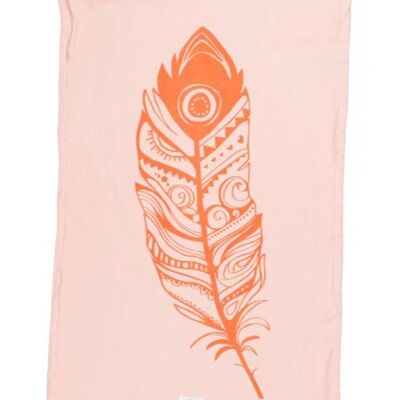 Mycha Ibiza – Strandlaken – strandhanddoek – kikoy – veer – oranje – 100% katoen – badstof