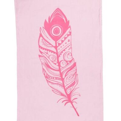 Mycha Ibiza – Strandlaken – strandhanddoek – kikoy – veer – roze – 100% katoen – badstof