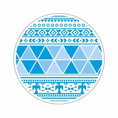 Mycha Ibiza – roundie – rond strandlaken – aztec 3 – blauw – 100% katoen – badstof