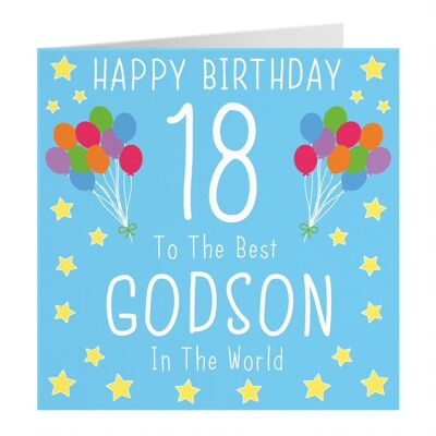 Hunts England Godson 18th Birthday Card - Happy Birthday - 18 - To The Best Godson In The World - Iconic Collection