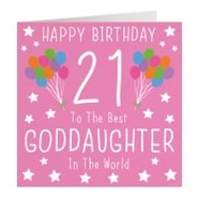 Hunts England Goddaughter 21st Birthday Card - Happy Birthday - 21 - To The Best Goddaughter In The World - Iconic Collection