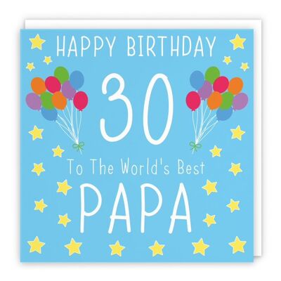 Hunts England Papa 30th Birthday Card - Happy Birthday - 30 - To The World's Best Papa - Iconic Collection