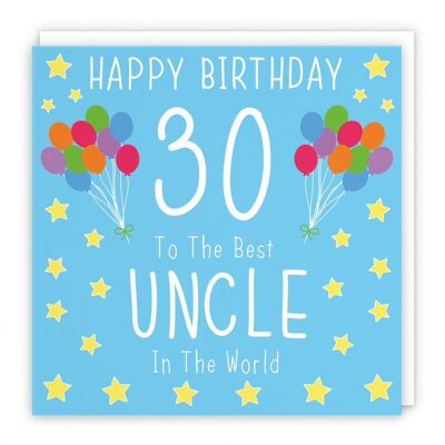 Hunts England Uncle 30th Birthday Card - Happy Birthday - 30 - To The Best Uncle In The World - Iconic Collection