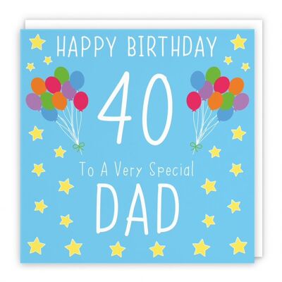Hunts England Dad 40th Birthday Card - Happy Birthday - 40 - To A Very Special Dad - Iconic Collection