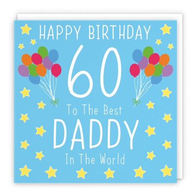 Hunts England Daddy 60th Birthday Card - Happy Birthday - 60 - To The Best Daddy In The World - Iconic Collection