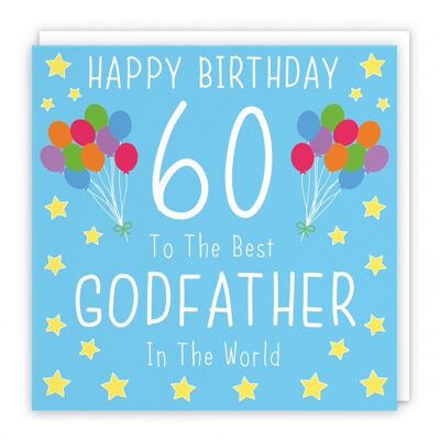 Hunts England Godfather 60th Birthday Card - Happy Birthday - 60 - To The Best Godfather In The World - Iconic Collection