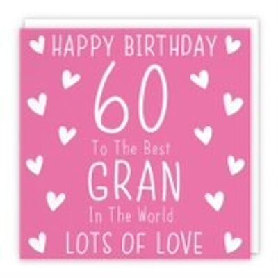 Hunts England Gran 60th Birthday Card - Happy Birthday - 60 - To The Best Gran In The World - Lots Of Love - Iconic Collection