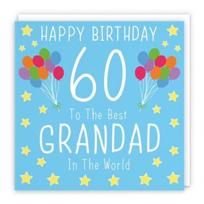 Hunts England Grandad 60th Birthday Card - Happy Birthday - 60 - To The Best Grandad In The World - Iconic Collection