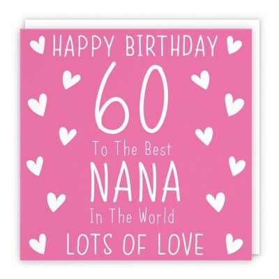 Hunts England Nana 60th Birthday Card - Happy Birthday - 60 - To The Best Nana In The World - Lots Of Love - Iconic Collection