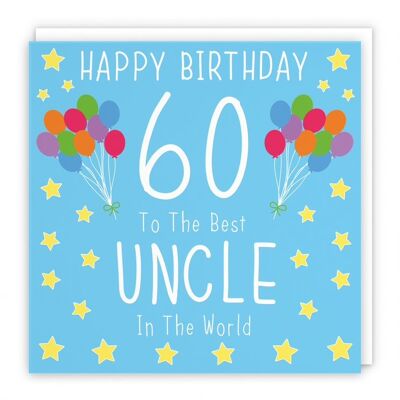 Hunts England Uncle 60th Birthday Card - Happy Birthday - 60 - To The Best Uncle In The World - Iconic Collection