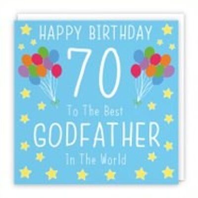 Hunts England Godfather 70th Birthday Card - Happy Birthday - 70 - To The Best Godfather In The World - Iconic Collection