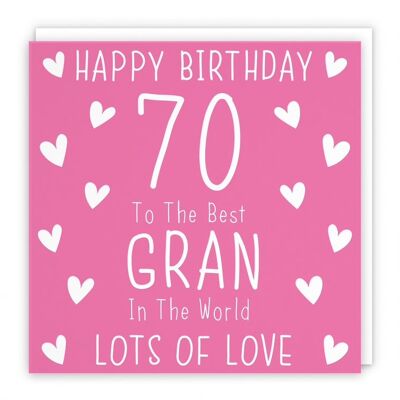 Hunts England Gran 70th Birthday Card - Happy Birthday - 70 - To The Best Gran In The World - Lots Of Love - Iconic Collection