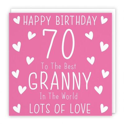 Hunts England Granny 70th Birthday Card - Happy Birthday - 70 - To The Best Granny In The World - Lots Of Love - Iconic Collection