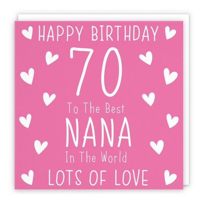 Hunts England Nana 70th Birthday Card - Happy Birthday - 70 - To The Best Nana In The World - Lots Of Love - Iconic Collection