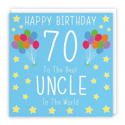 Hunts England Uncle 70th Birthday Card - Happy Birthday - 70 - To The Best Uncle In The World - Iconic Collection