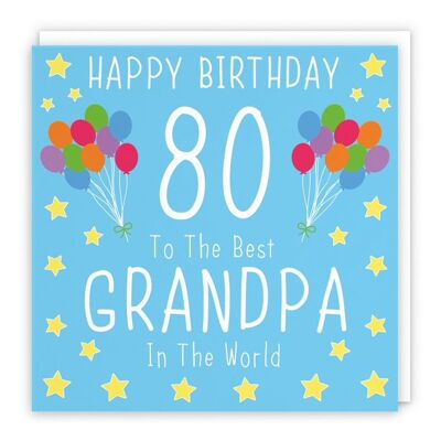Hunts England Grandpa 80th Birthday Card - Happy Birthday - 80 - To The Best Grandpa In The World - Iconic Collection