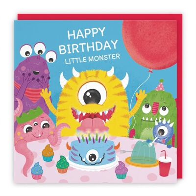 Hunts England Boys / Girls Monsters Party Childrens Birthday Card - Happy Birthday - Little Monster - Kids Monsters Birthday Card - Imagination Collection