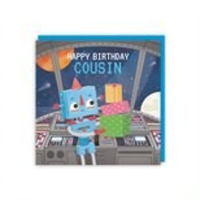 Hunts England Cousin Boys Space Robot Birthday Card - Happy Birthday - Cousin - Robot On A Spaceship - Children's / Kids Birthday Card - Imagination Collection