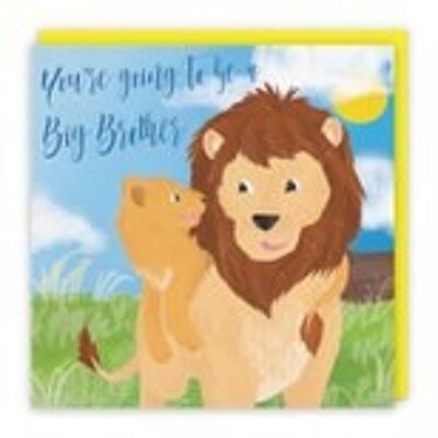 Hunts England New Baby Pregnancy Announcement Big Brother Card For Son - You're Going To Be A Big Brother - New Baby Reveal / Surprise - Mum To Be - Cute Lions - Jungle Collection