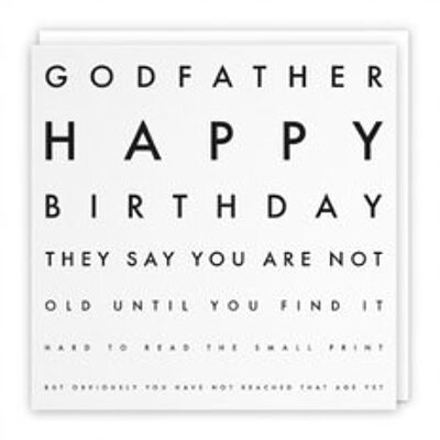 Hunts England Godfather Humorous Joke Birthday Card - Godfather - Happy Birthday - They Say You Are Not Old Until You Find It Hard To Read The Small Print... - Letters Collection