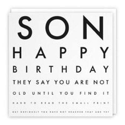 Hunts England Son Humorous Joke Birthday Card - Son - Happy Birthday - They Say You Are Not Old Until You Find It Hard To Read The Small Print... - Letters Collection