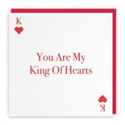 Hunts England Romantic Card For Him - You Are My King Of Hearts - Love Heart Collection