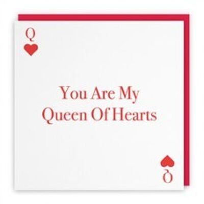 Hunts England Romantic Card For Her - You Are My Queen Of Hearts - Love Heart Collection