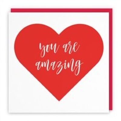 Hunts England Romantic Birthday / Anniversary Card - You Are Amazing - Love Heart Collection