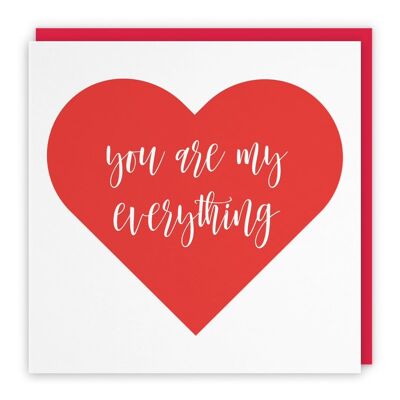 Hunts England Romantic Birthday / Anniversary Day Card - You Are My Everything - Love Heart Collection