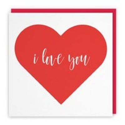 Hunts England Romantic Anniversary / Birthday Card - I Love You - Love Heart Collection