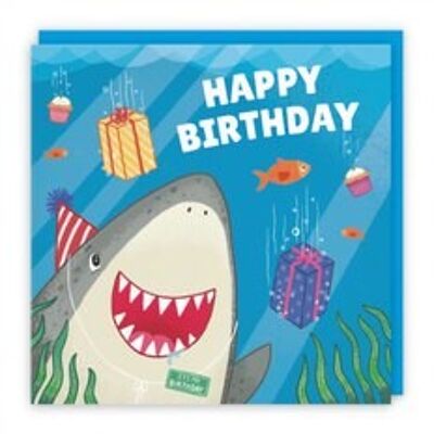 Hunts England Cute Shark Birthday Card For Him / Her - Male / Female - Happy Birthday - Ocean Collection
