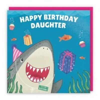 Hunts England Daughter Cute Shark Birthday Card - Happy Birthday - Daughter - Children's / Kids Birthday Card - Ocean Collection