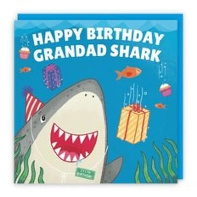 Hunts England Grandad Cute Shark Birthday Card - Happy Birthday - Grandad Shark - Ocean Collection