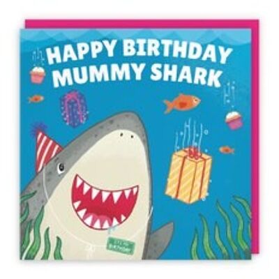 Hunts England Mummy Cute Shark Birthday Card - Happy Birthday - Mummy Shark - Ocean Collection