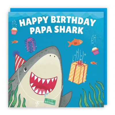 Hunts England Papa Cute Shark Birthday Card - Happy Birthday - Papa Shark - Ocean Collection