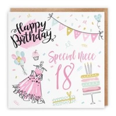 Hunts England Niece 18th Birthday Card - Happy Birthday - Special Niece - 18 - Party Collection